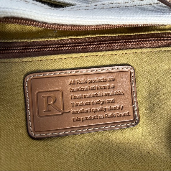 Relic small turquoise and cream canvas shoulder bag purse - Picture 6 of 16